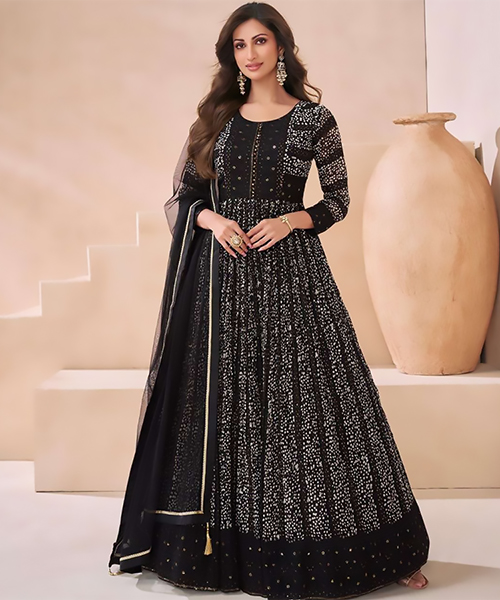 Black Georgette Designer Suit