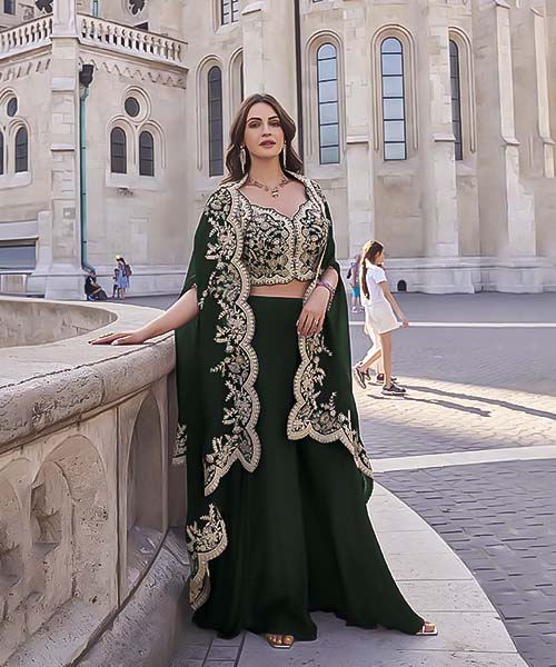 Green Silk Designer Lehenga