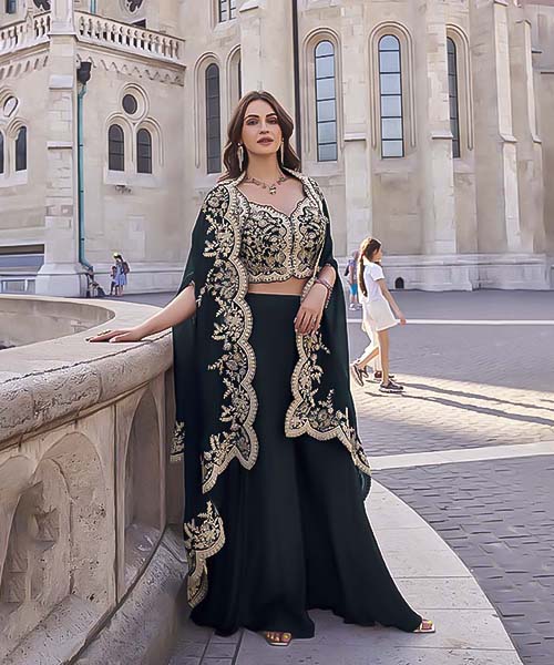 Black Silk Designer Lehenga