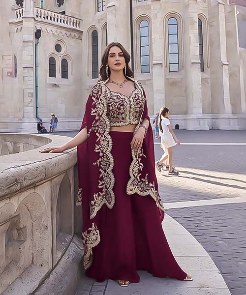 Red Silk Designer Lehenga