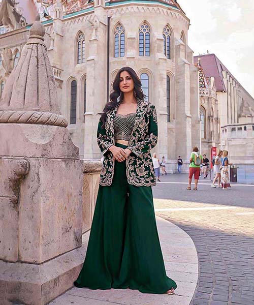 Green Premium Silk Designer Salwar Kameez