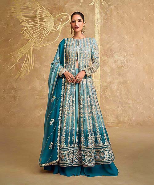 Blue Georgette Designer Salwar Kameez