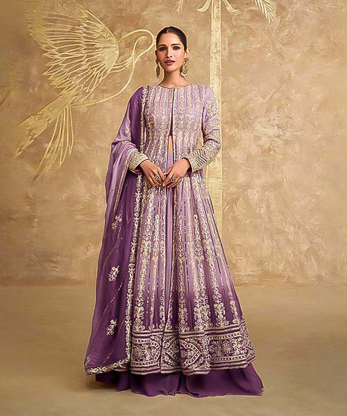 Purple Georgette Designer Salwar Kameez