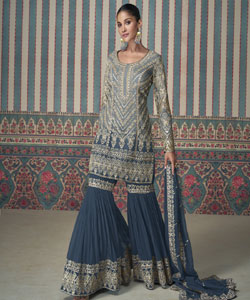 Heavy embroidered sharara  with cancan and embroiderd dupat