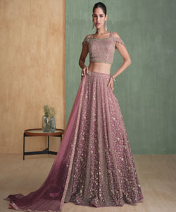 Heavy embroidered lehenga with cancan and embroiderd dupat