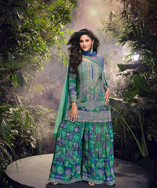 Blue Silk Designer Suit