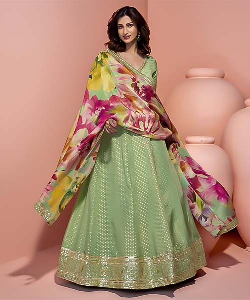 Green Viscose Jacquard Designer Salwar Kameez in delhi