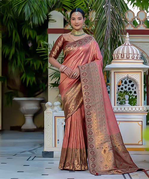 Orange  Kanjivaram Silk Party Wear Saree in northampton