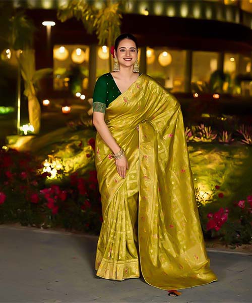 Yellow Dola Silk Casual Wear Saree in swindon