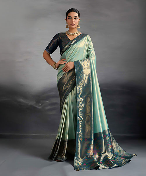 Green  Kanjivaram Silk Casual Wear Saree in denver