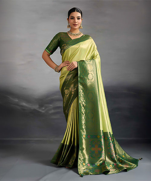 Green  Kanjivaram Silk Casual Wear Saree in denver