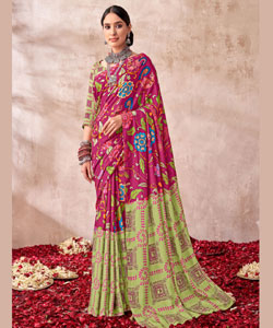 Beautiful Viscose Muslin  With Viscose Digital Prints Saree