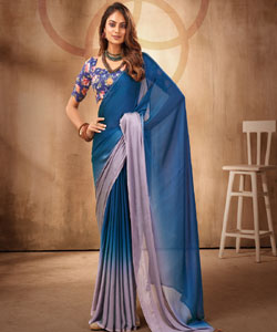 Beautiful Rainbow Chiffon With Wightless Sequance Work Border Saree