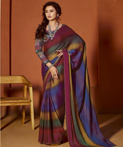 Beautiful Chiffon With Wightless Sequance Work Border Saree