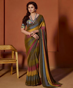 Beautiful Chiffon With Wightless Sequance Work Border Saree