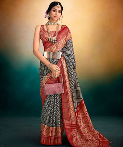 Beautiful Velvet Tussar Silk With Weaving Border Saree