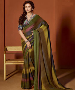 Beautiful Chiffon With Wightless Sequance Work Border Saree