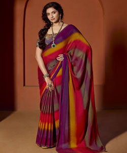 Beautiful Chiffon With Wightless Sequance Work Border Saree