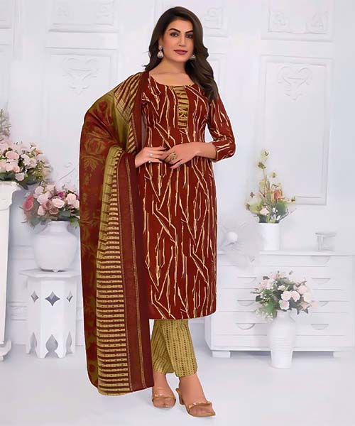 Brown Cotton Casual Wear Salwar Kameez in united kingdom