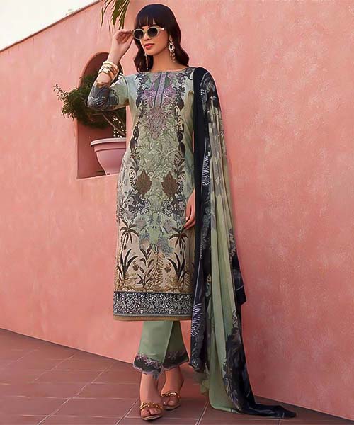 Green  Cotton Printed Salwar Kameez in mumbai