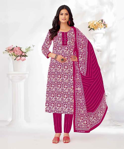 Magenta  Cotton Casual Wear Salwar Kameez in tucson