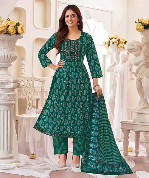 Green  Cotton Casual Wear Salwar Kameez in seattle