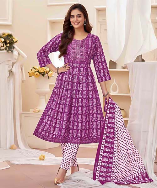 Purple  Cotton Casual Wear Salwar Kameez in seattle