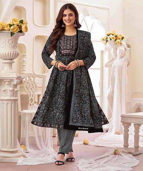Black Cotton Casual Wear Salwar Kameez in seattle