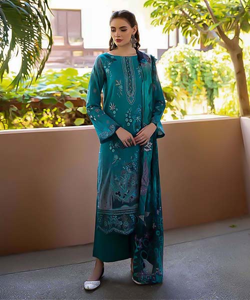 Green  Cotton Printed Salwar Kameez