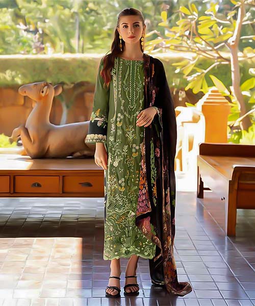 Green  Cotton Printed Salwar Kameez
