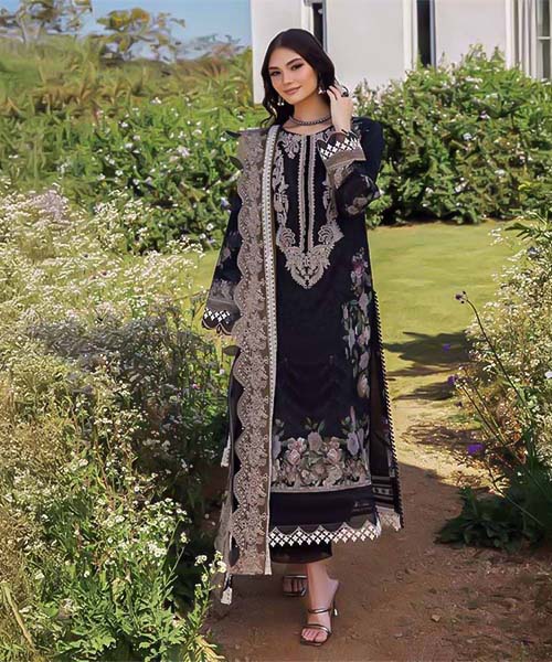 Black Cotton Casual Wear Salwar Kameez in ipswich