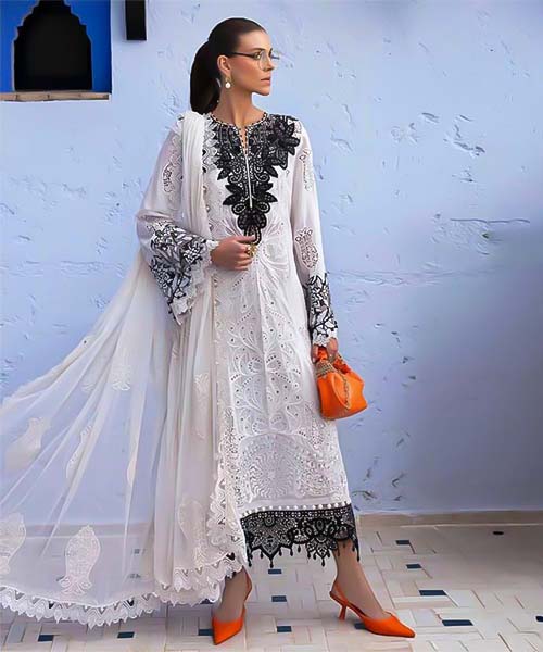 White  Cotton Casual Wear Salwar Kameez in switzerland