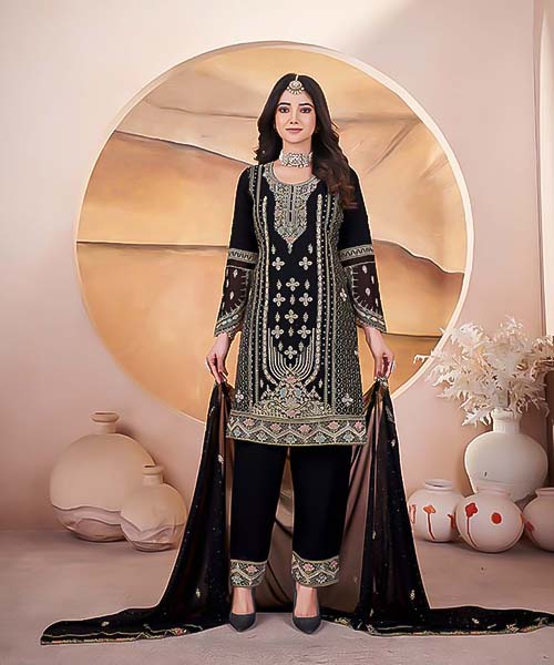 Black Georgette Designer Salwar Kameez