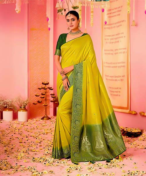 Green  Dola Silk  Party Wear Saree in st albans