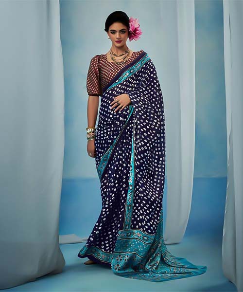 Blue  Satin Georgette Printed Saree in jacksonville