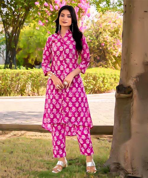 Magenta  Cotton Casual Wear Kurti in ireland