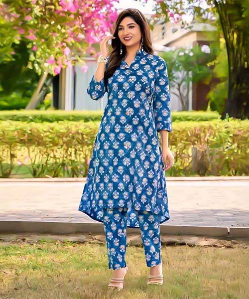 Blue Cotton Casual Wear Kurti in ireland