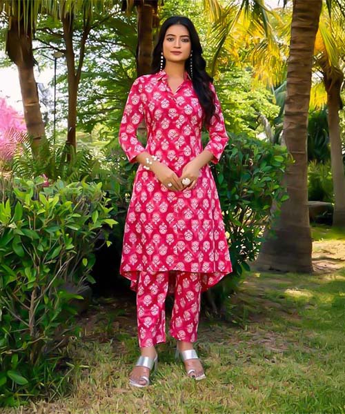 Red Cotton Casual Wear Kurti in ireland
