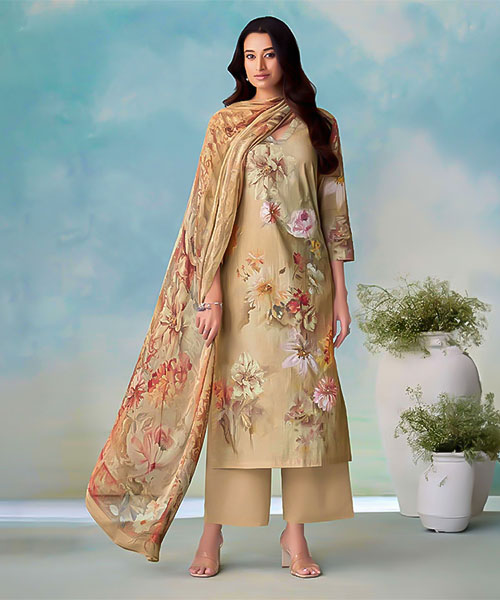 Brown Cotton Casual Wear Salwar Kameez in swansea