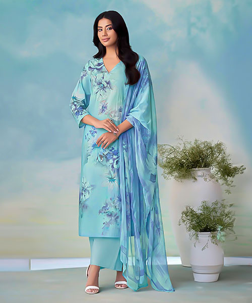 Blue Cotton Casual Wear Salwar Kameez in swansea