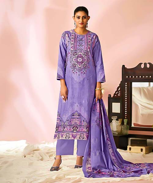 Purple  Lawn Cotton Casual Wear Salwar Kameez in northampton