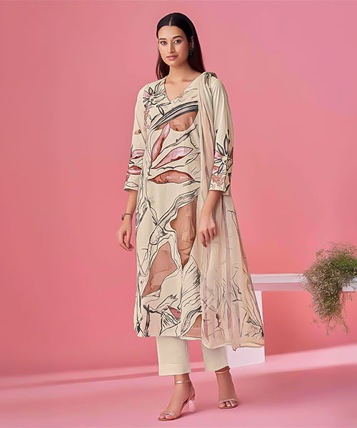 Salmon  Cotton Lawn Casual Wear Salwar Kameez in delhi