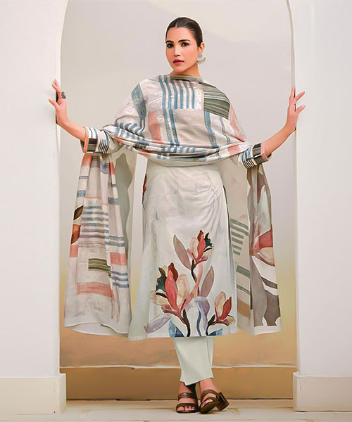 White Lawn Cotton Casual Wear Salwar Kameez in ipswich