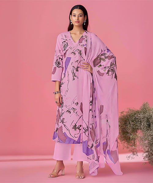 Purple Cotton Lawn Casual Wear Salwar Kameez in delhi