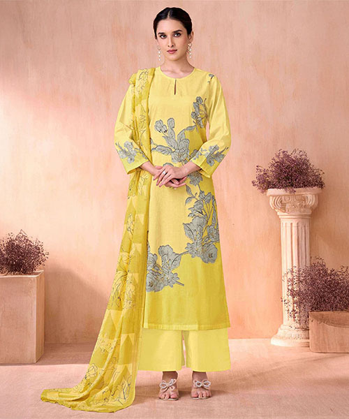 Yellow  Lawn Cotton Casual Wear Salwar Kameez in stirling