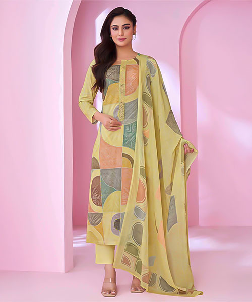 Yellow Cotton Lawn Casual Wear Salwar Kameez in cardiff