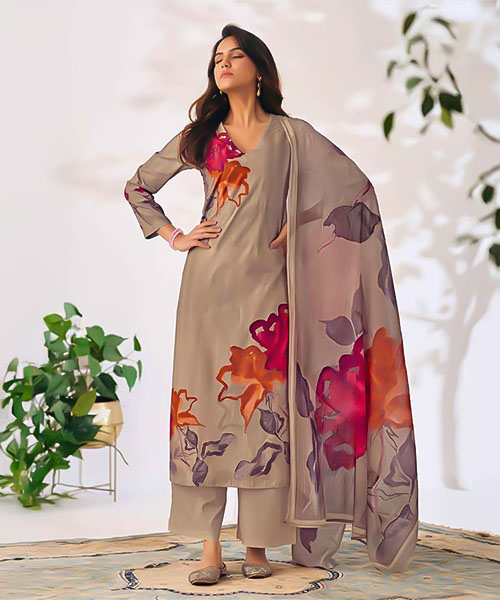 Brown  Cotton Casual Wear Salwar Kameez in ipswich