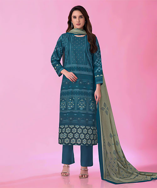 Blue Cotton Lawn Casual Wear Salwar Kameez in seattle