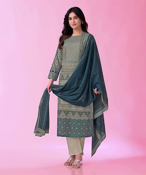 Grey  Cotton Lawn Casual Wear Salwar Kameez in seattle
