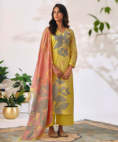 Yellow Cotton Casual Wear Salwar Kameez in ipswich